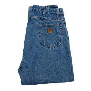 Vintage Carhartt B113 DST Loose Fit Relaxed Denim Blue Jeans Size 40x30